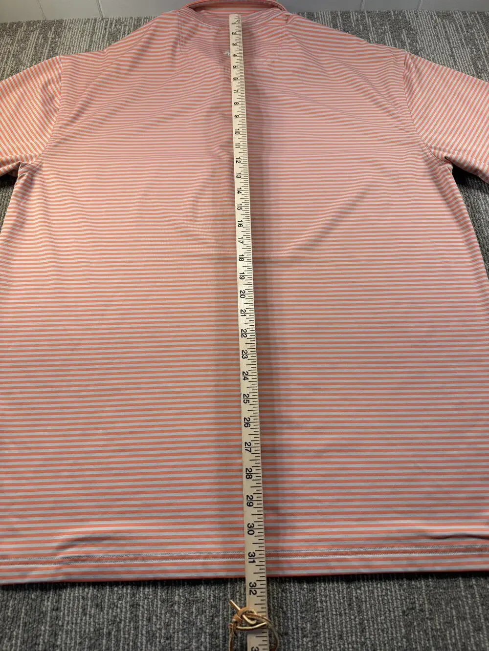 Onward Reserve Polo Shirt Mens 2XL Orange Stripe Lightweight Short Sleeve Casual